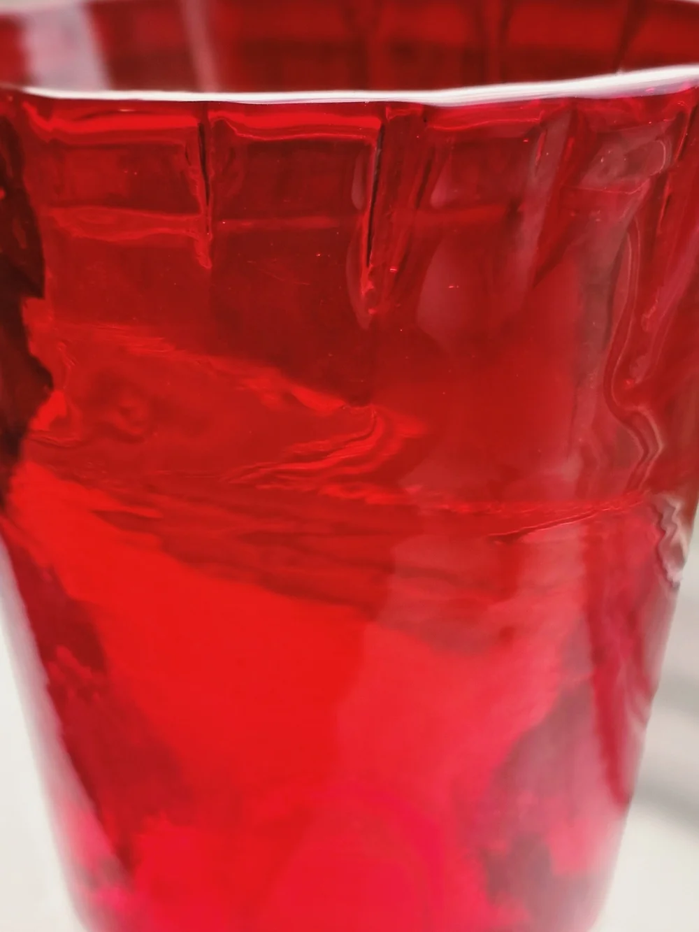 Cherry Red glass Vase